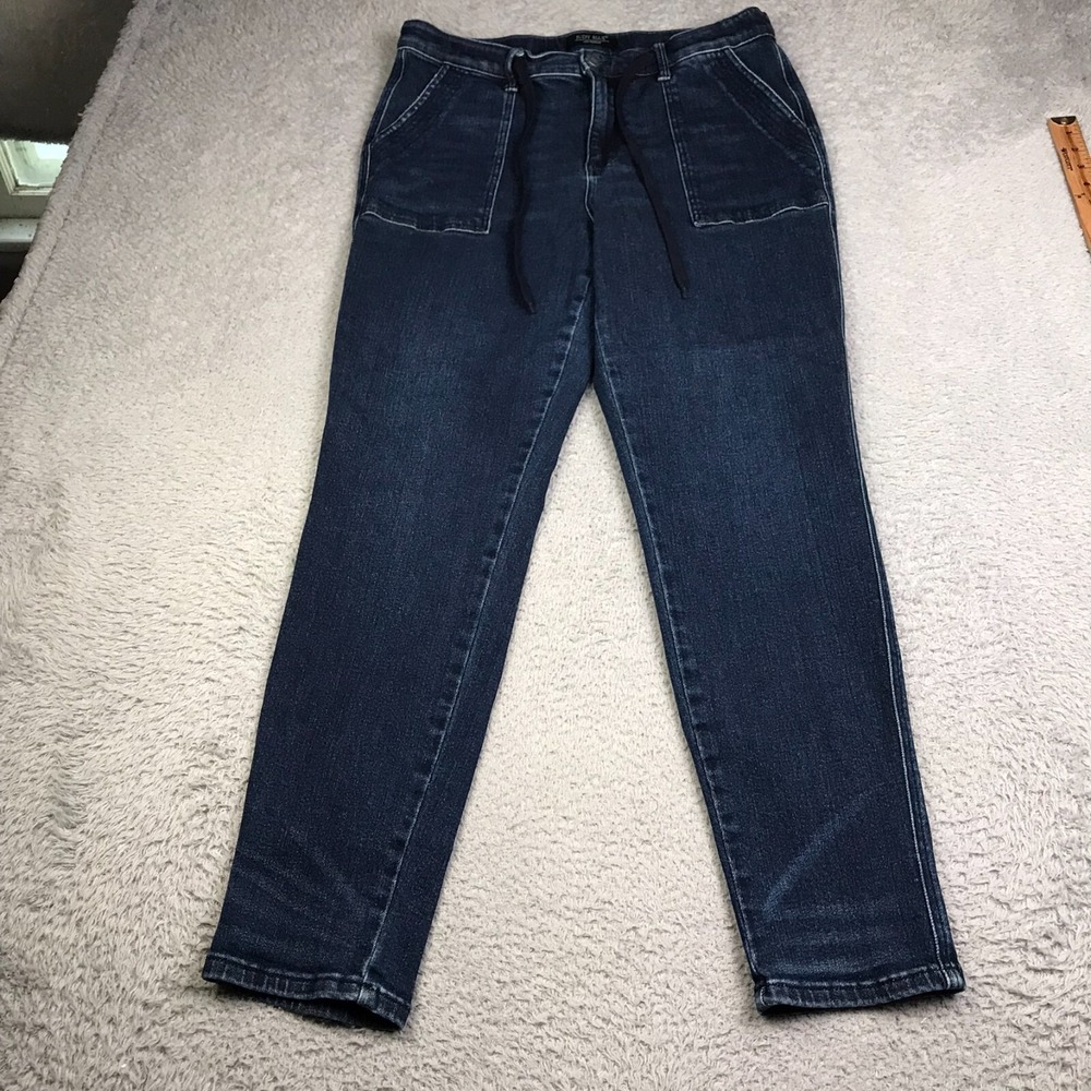 Judy Blue Jogger Jeans Womens 15/32 (34x30) Dark Wash Stretch Drawstring Denim